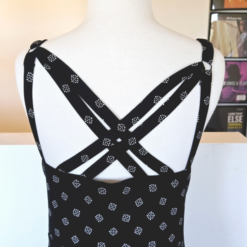 🏷️NINA BRITTON Knit Stretch Fit/Flare Criss Cross Back Casual Dress Size 2X - Picture 10 of 14